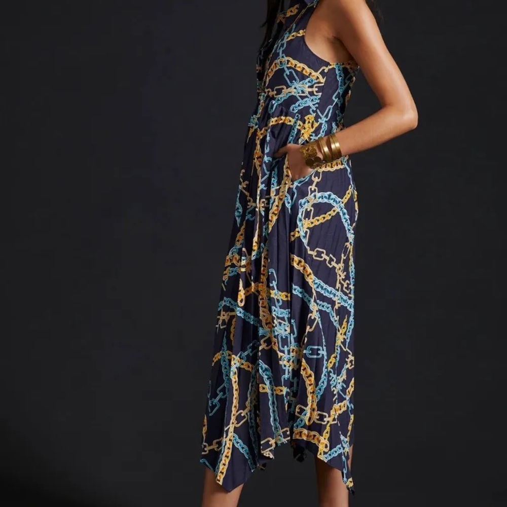 Anthropologie Maeve Pleated Midi Shirt Dress SizeS, never used.